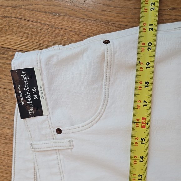 ABERCROMBIE & FITCH WOMEN'S PLUS IVORY WHITE "CURVE LOVE" PANTS SIZE 34/18 LONG - Picture 11 of 15